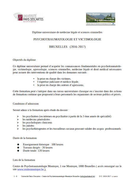 diplome universitaire victimologie